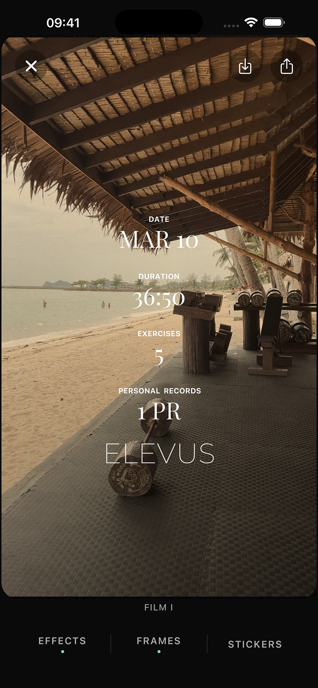 Workout photo editor